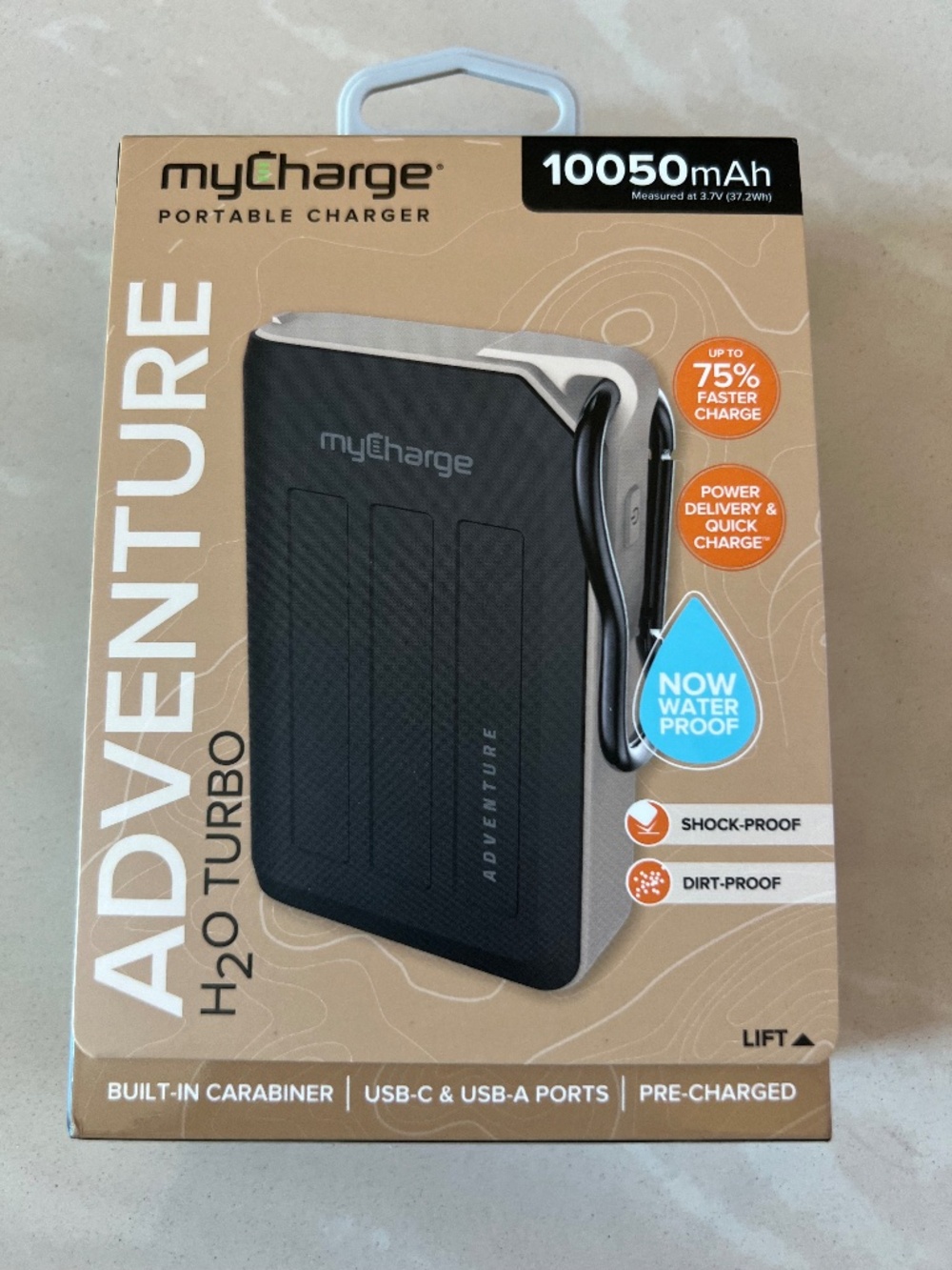 #2915 myCharge Adventure H2O Turbo portable charger 10,050 mAh